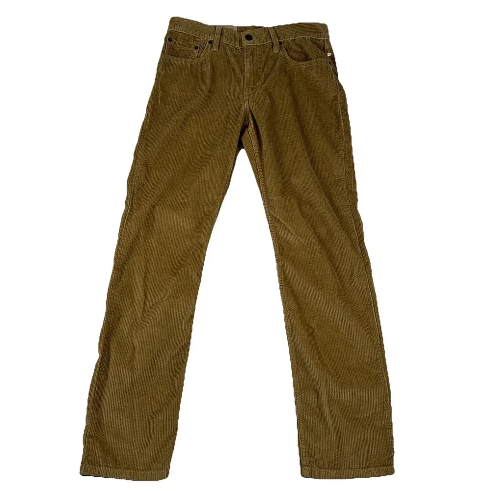 New! Levis Mens Straight Leg Golden tan brown Corduroy Pants 27*30 style A4690